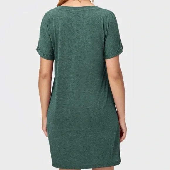 Maternity Solid Cuffed Tee Dress - Picture 3 of 3